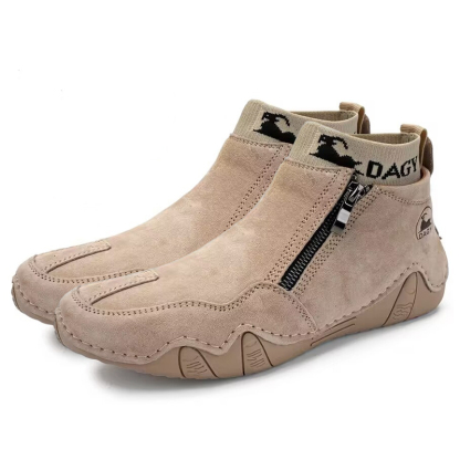 🔥Hot Sale! Limited Stock💥Men's Year-Round Lightweight Leather Slip-On Side-Zip DAGY Motorcycle Boots