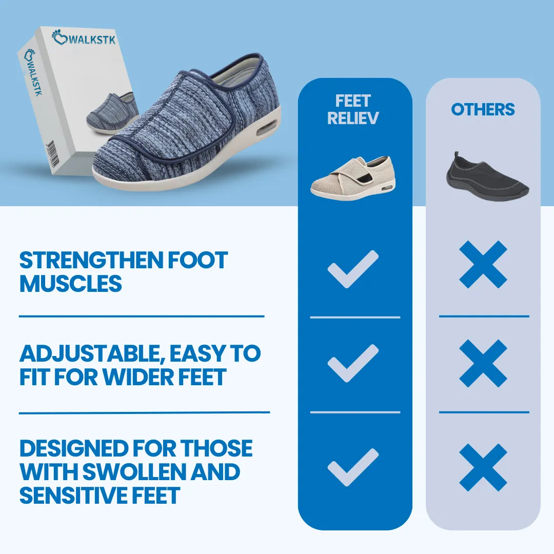 Wide Pain Relief Diabetic Shoes Black Grey