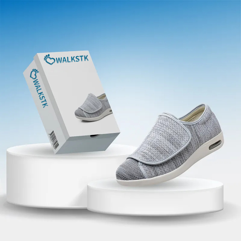 Wide Pain Relief Diabetic Shoes Black Grey