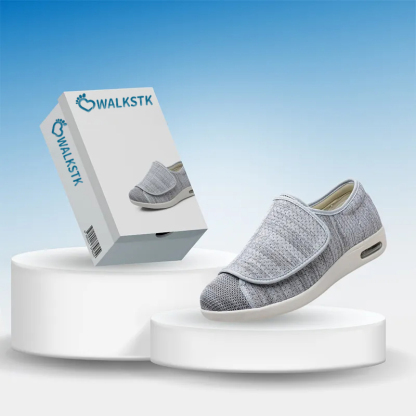 Wide Pain Relief Diabetic Shoes Black Grey