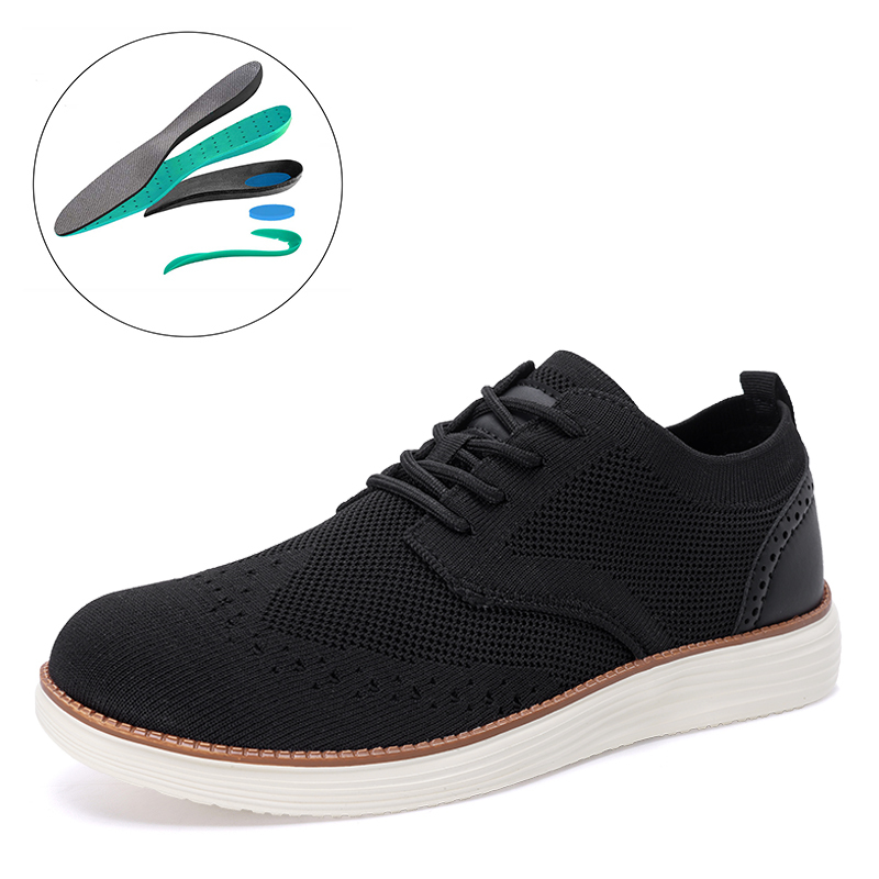 Men's Mesh Oxford Sneakers – Lightweight Casual Walking Shoes with Arch Support, Breathable Lace-Up Fashion Sneakers