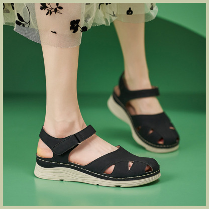 Casual Orthopedic Velcro Walking Wedge Toe Sandals