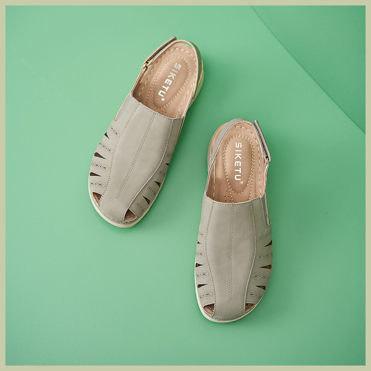 Casual Orthopedic Velcro Walking Wedge Toe Sandals