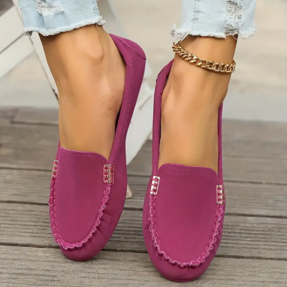 Orthoture's Round-Toe Flats,Breathable Orthopedic Slip On Walking Shoes