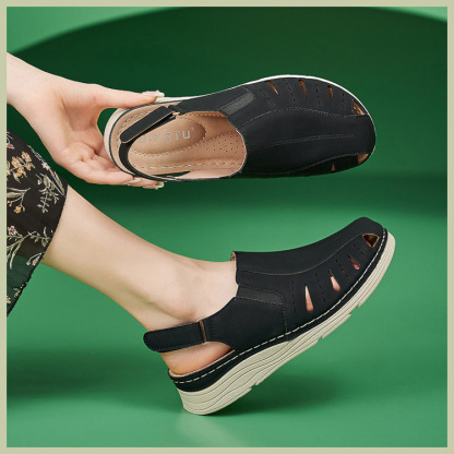Casual Orthopedic Velcro Walking Wedge Toe Sandals