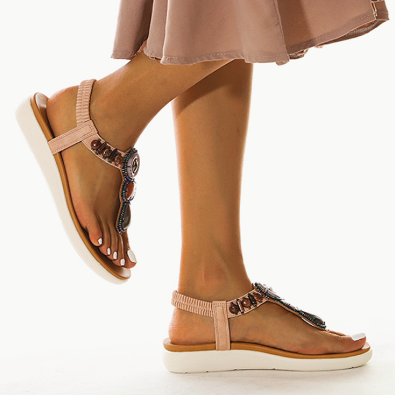 Bohemian Style Elastic Band Comfortable Flip-Flop Women's Shoes