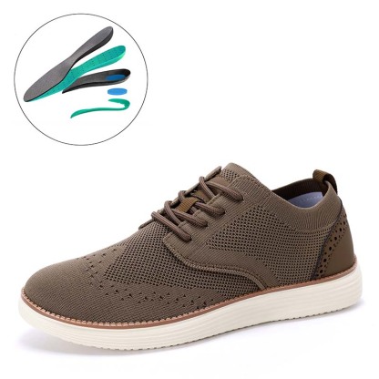 Men's Mesh Oxford Sneakers – Lightweight Casual Walking Shoes with Arch Support, Breathable Lace-Up Fashion Sneakers