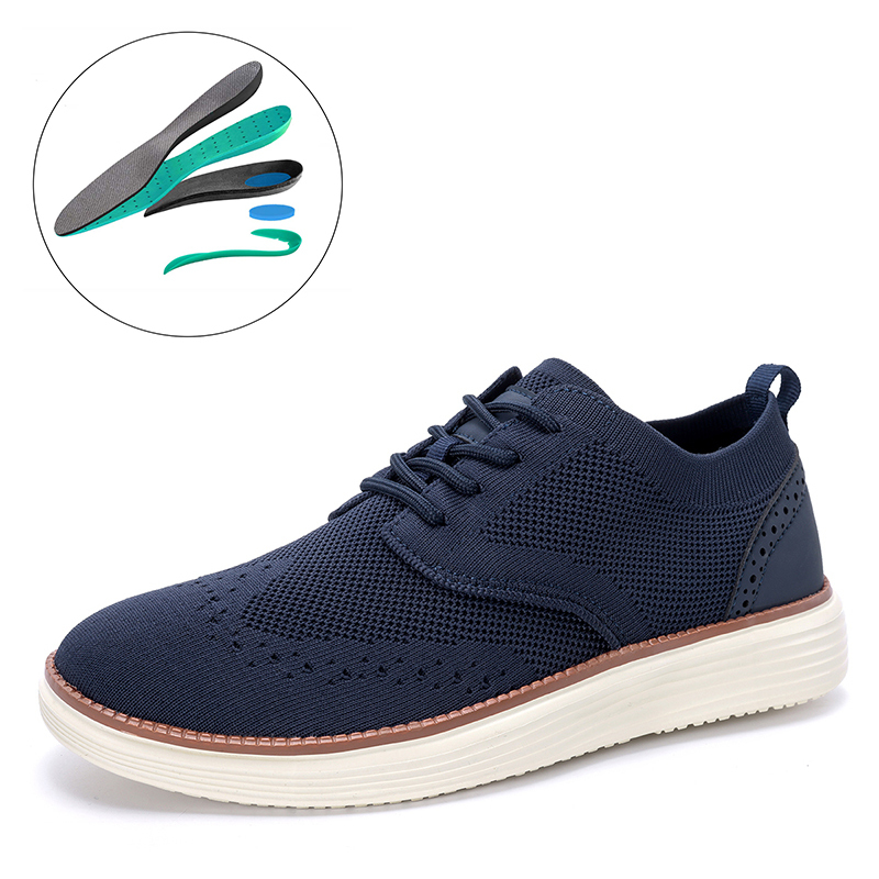 Men's Mesh Oxford Sneakers – Lightweight Casual Walking Shoes with Arch Support, Breathable Lace-Up Fashion Sneakers