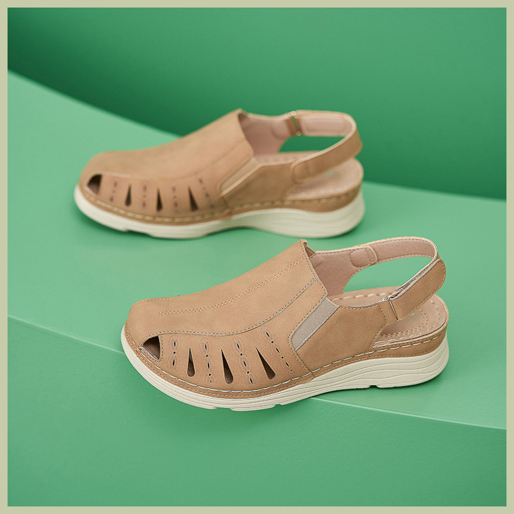 Casual Orthopedic Velcro Walking Wedge Toe Sandals