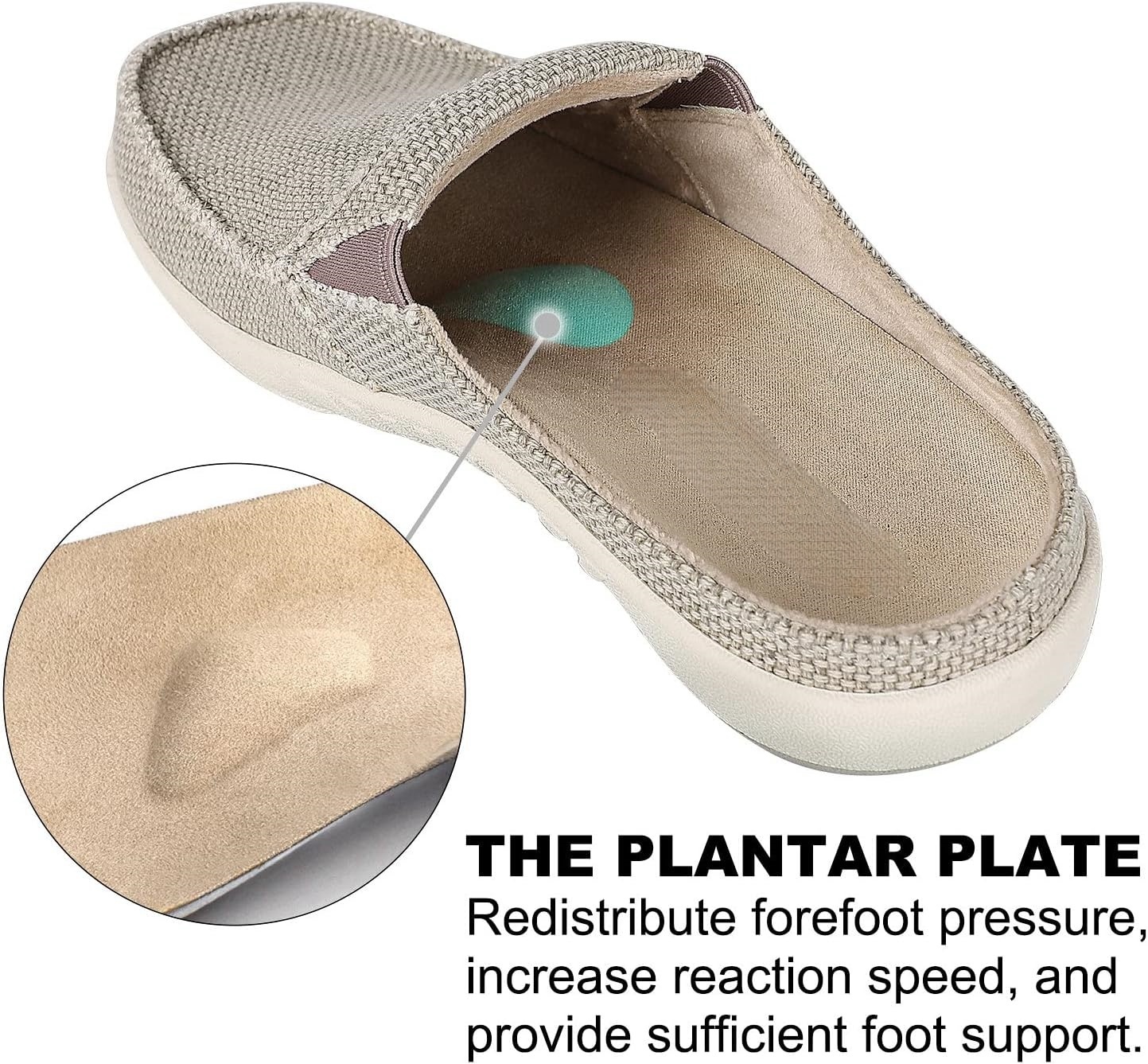 Men's Canvas Arch Support Slippers with Anti-Skid Rubber Sole