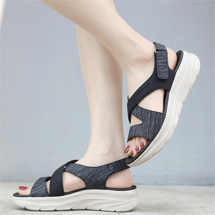 Orthoture Women's Leisure Sports Comfortable Thick Soled Velcro Sandals