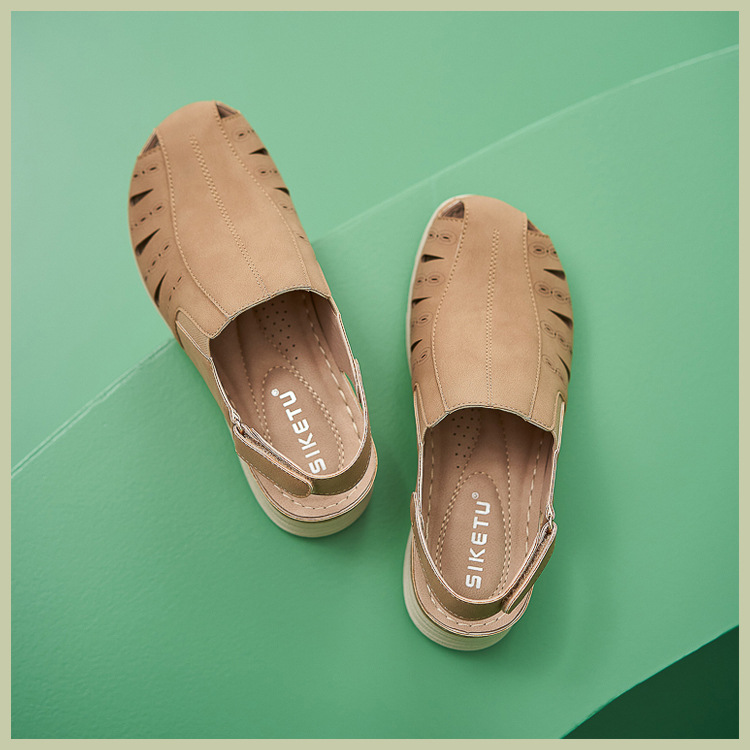 Casual Orthopedic Velcro Walking Wedge Toe Sandals