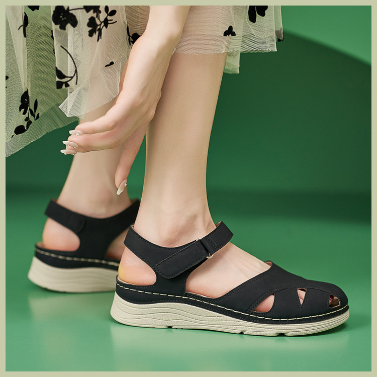 Casual Orthopedic Velcro Walking Wedge Toe Sandals