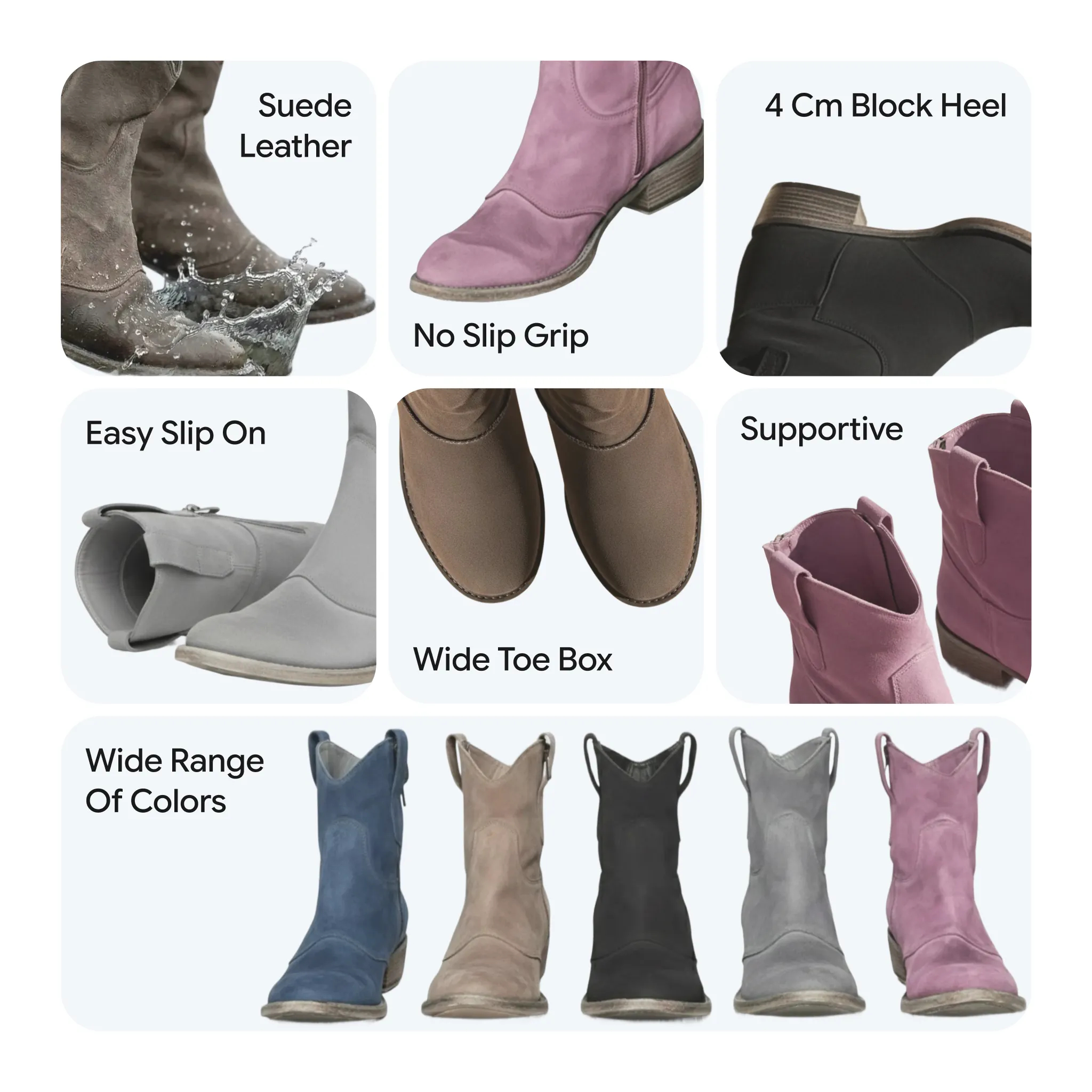 Walkstk Women's Orthopedic Cozy Colorful Arch Support Ankle Charlotte Boots