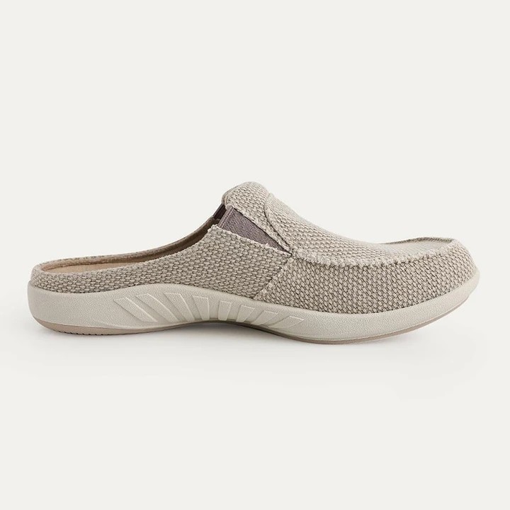 Men's Canvas Arch Support Slippers with Anti-Skid Rubber Sole
