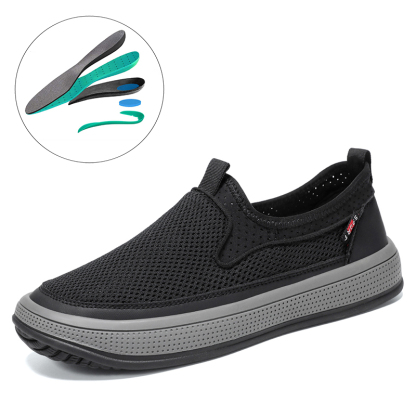 Men's Breathable Mesh Walking Shoes – Lightweight Sneakers with Arch Support, Slip-Resistant Sole, Cushioned Insole
