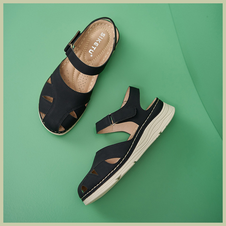 Casual Orthopedic Velcro Walking Wedge Toe Sandals