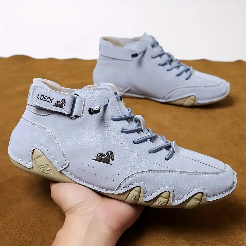 Waterproof Boots Comfortable For Winter，Unisex Italian Handmade Suede Velcro High Boots