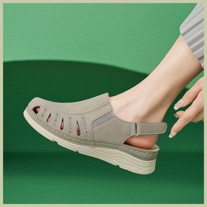 Casual Orthopedic Velcro Walking Wedge Toe Sandals