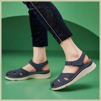 Casual Orthopedic Velcro Walking Wedge Toe Sandals