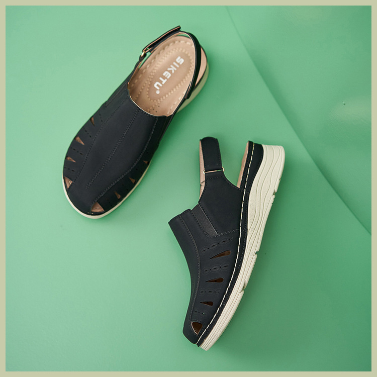 Casual Orthopedic Velcro Walking Wedge Toe Sandals