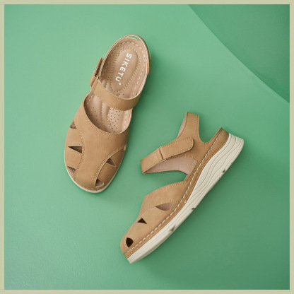 Casual Orthopedic Velcro Walking Wedge Toe Sandals