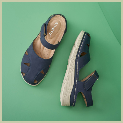 Casual Orthopedic Velcro Walking Wedge Toe Sandals