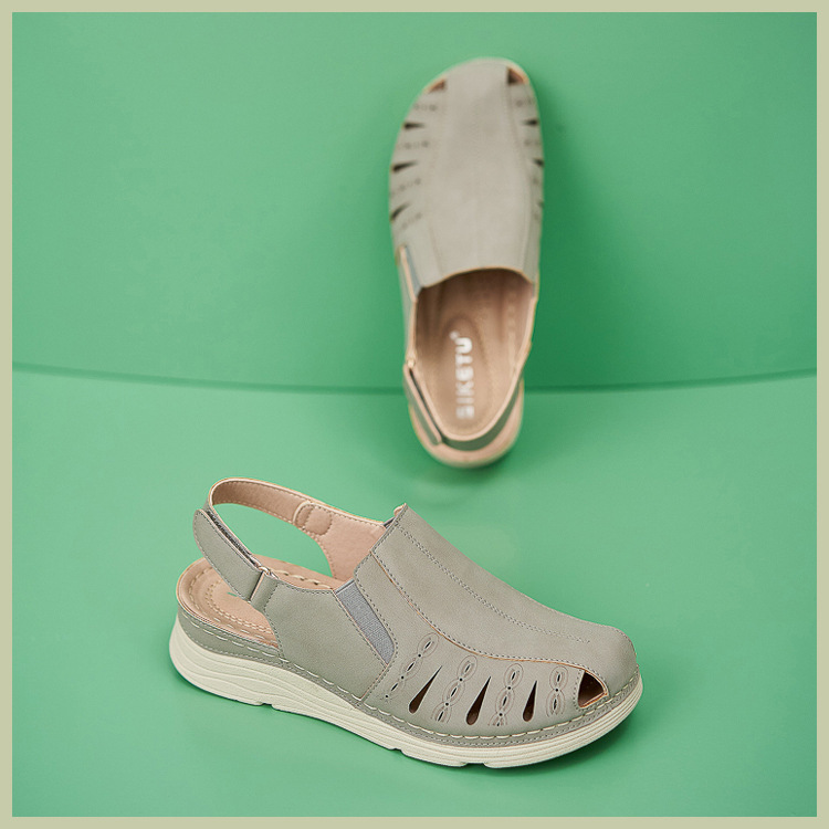 Casual Orthopedic Velcro Walking Wedge Toe Sandals