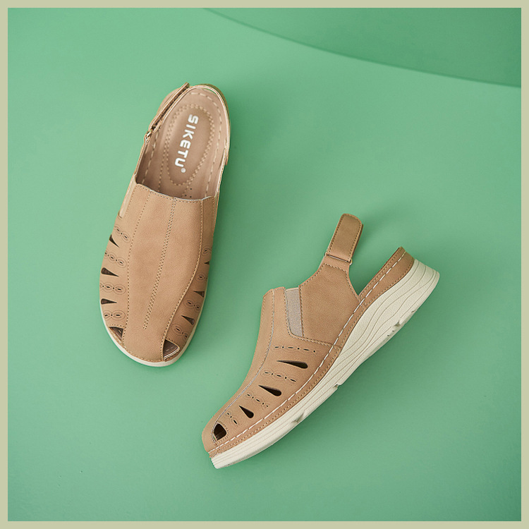 Casual Orthopedic Velcro Walking Wedge Toe Sandals