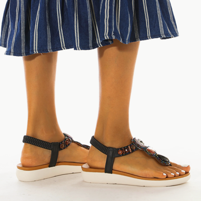 Bohemian Style Elastic Band Comfortable Flip-Flop Women's Shoes