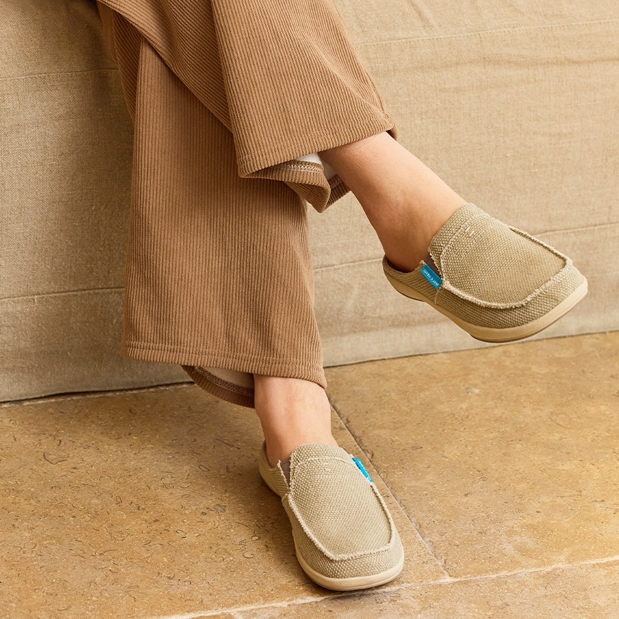 Men's Canvas Arch Support Slippers with Anti-Skid Rubber Sole