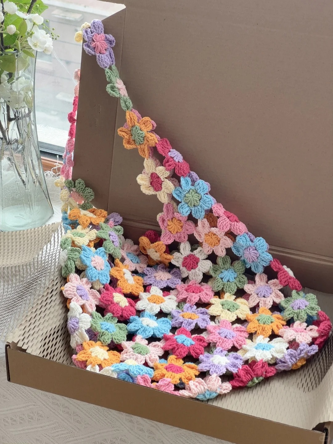 Flowers Crochet Bag, Tote Bag, Crocheting Pattern, Gift for Family, Girlfriend, Best Friend
