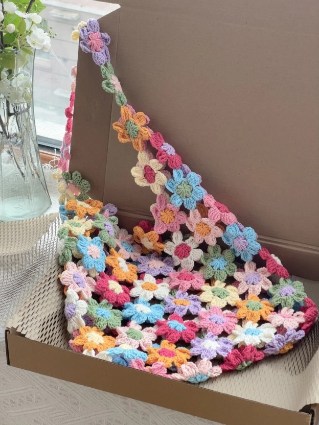 Flowers Crochet Bag, Tote Bag, Crocheting Pattern, Gift for Family, Girlfriend, Best Friend
