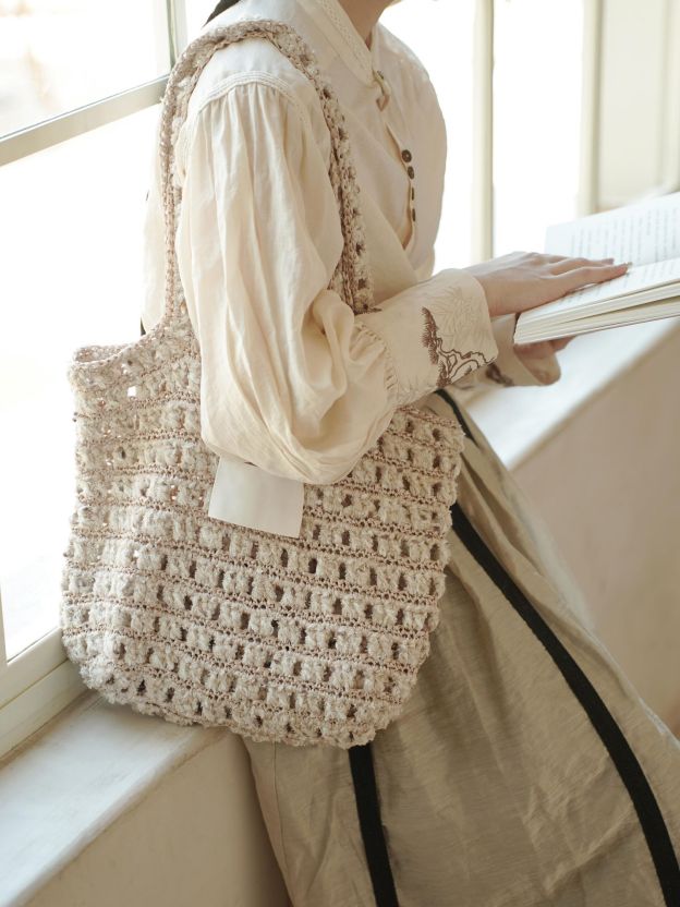 Hand Mixed Waffle Ribbon Bag DIY Material Bag Handwoven Gift Birthday Girlfriend Valentine's Day Girlfriend Gift-HOOKSTH