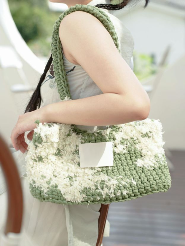 Hand-mixed thread climbing wall series bag DIY material package One shoulder crocheted handmade gift Girlfriend Girlfriend Original-HOOKSTH