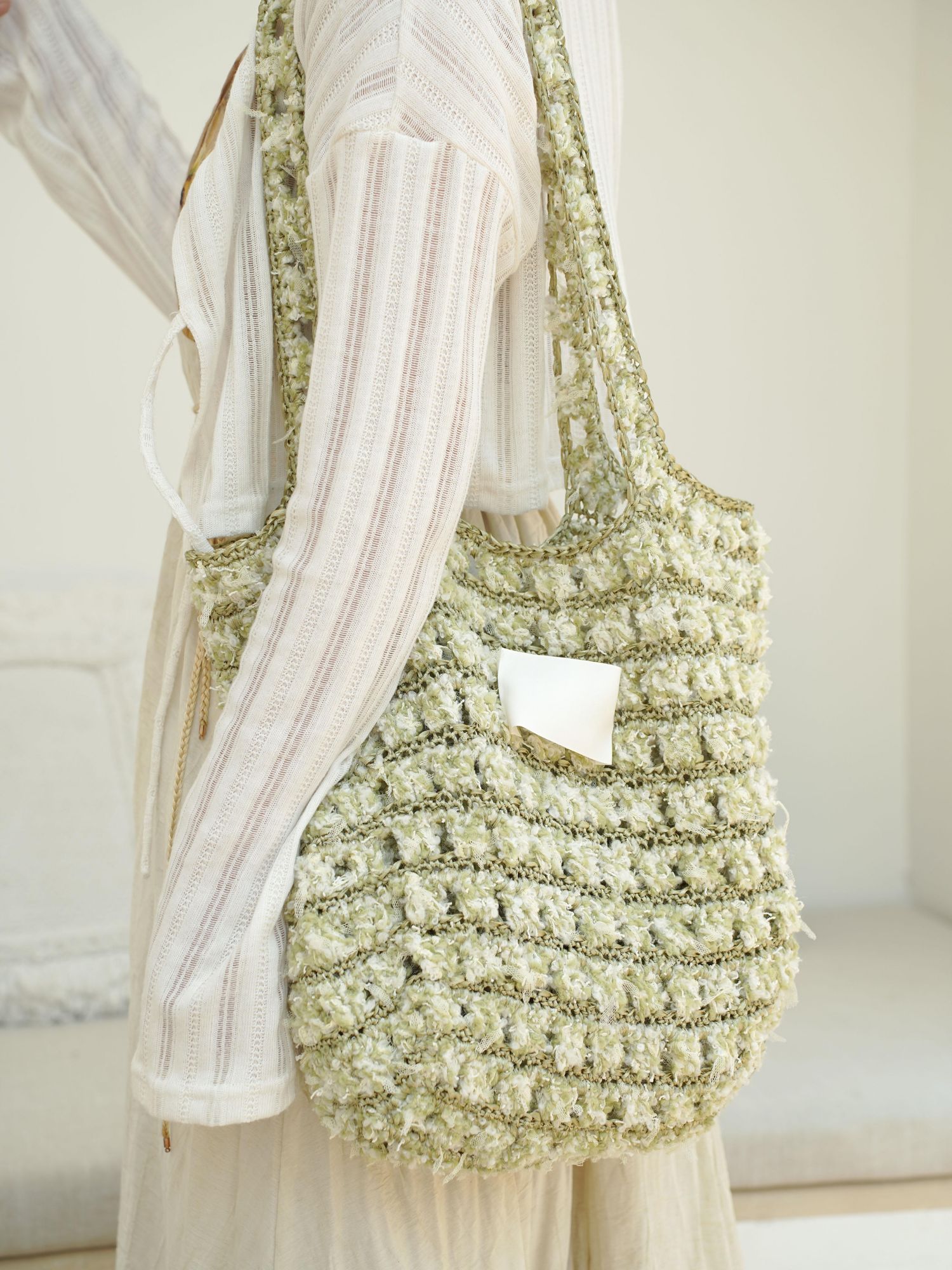 Hand Mixed Waffle Ribbon Bag DIY Material Bag Handwoven Gift Birthday Girlfriend Valentine's Day Girlfriend Gift-HOOKSTH