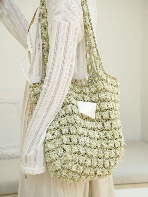 Hand Mixed Waffle Ribbon Bag DIY Material Bag Handwoven Gift Birthday Girlfriend Valentine's Day Girlfriend Gift-HOOKSTH