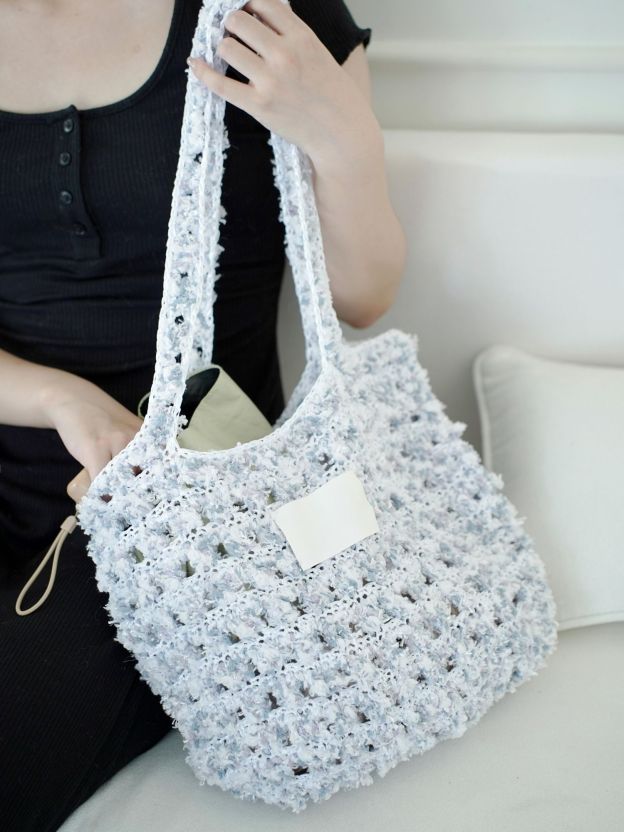 Hand Mixed Waffle Ribbon Bag DIY Material Bag Handwoven Gift Birthday Girlfriend Valentine's Day Girlfriend Gift-HOOKSTH