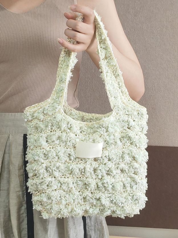 Hand Mixed Waffle Ribbon Bag DIY Material Bag Handwoven Gift Birthday Girlfriend Valentine's Day Girlfriend Gift-HOOKSTH