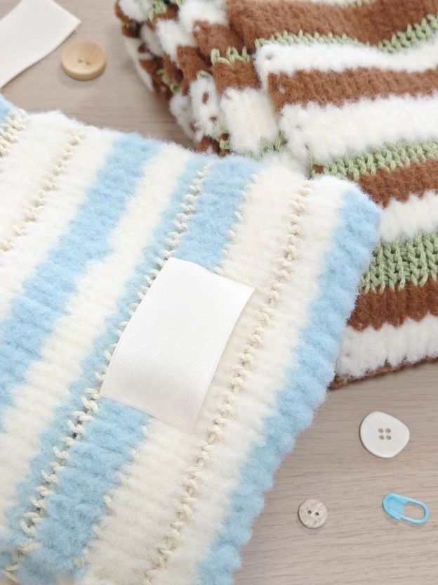 Marshmallow mix color scarf DIY material package woven handmade gift original contrasting color couple autumn and winter Christmas Valentine's Day New Year-HOOKSTH