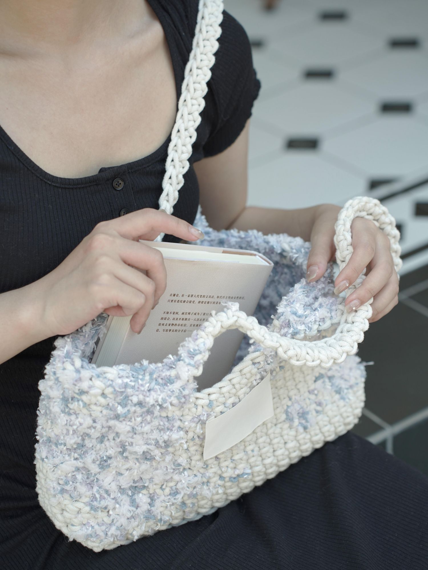 Hand-mixed thread climbing wall series bag DIY material package One shoulder crocheted handmade gift Girlfriend Girlfriend Original-HOOKSTH