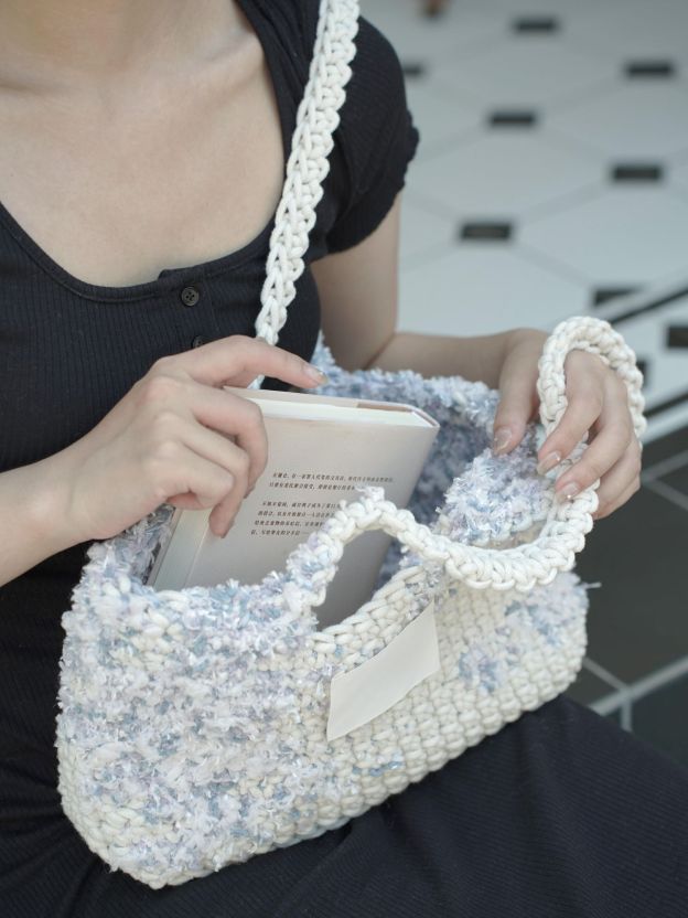 Hand-mixed thread climbing wall series bag DIY material package One shoulder crocheted handmade gift Girlfriend Girlfriend Original-HOOKSTH