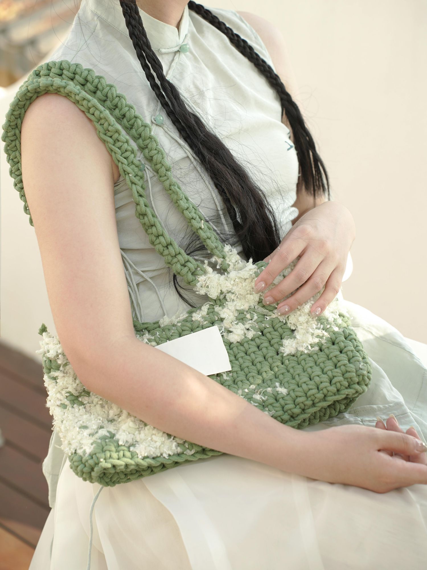 Hand-mixed thread climbing wall series bag DIY material package One shoulder crocheted handmade gift Girlfriend Girlfriend Original-HOOKSTH