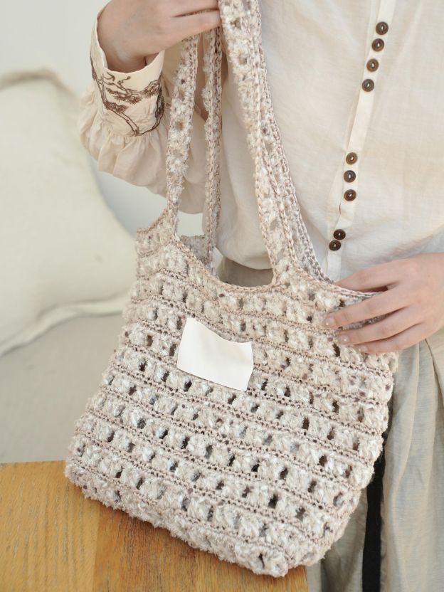 Hand Mixed Waffle Ribbon Bag DIY Material Bag Handwoven Gift Birthday Girlfriend Valentine's Day Girlfriend Gift-HOOKSTH