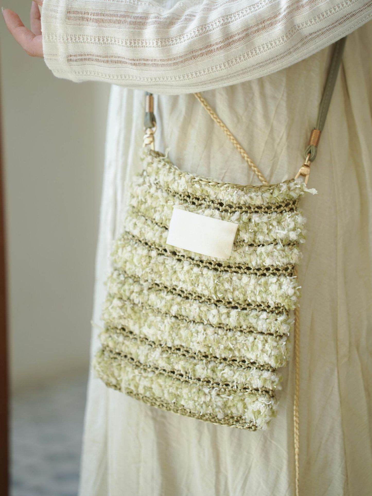 Hand mixed thread Ribbon Mobile Phone Crossbody Bag DIY Material Bag Crocheted Handmade Gift Original Valentine's Day Girlfriend Birthday-HOOKSTH