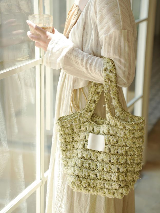 Hand Mixed Waffle Ribbon Bag DIY Material Bag Handwoven Gift Birthday Girlfriend Valentine's Day Girlfriend Gift-HOOKSTH