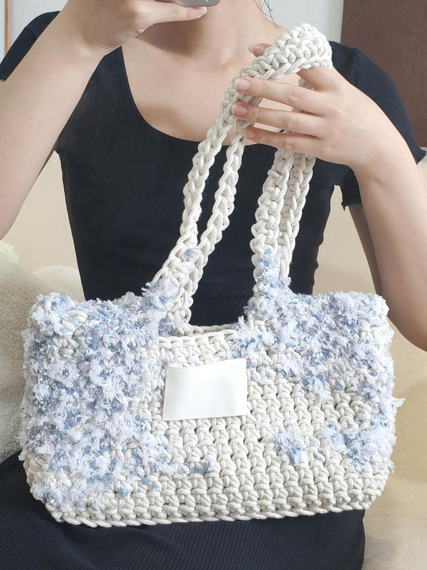 Hand-mixed thread climbing wall series bag DIY material package One shoulder crocheted handmade gift Girlfriend Girlfriend Original-HOOKSTH