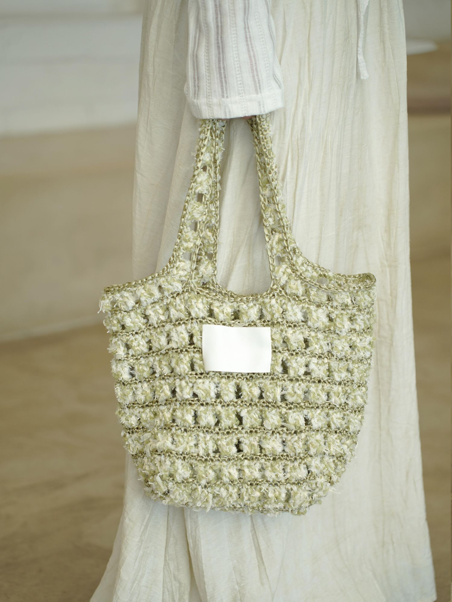 Hand Mixed Waffle Ribbon Bag DIY Material Bag Handwoven Gift Birthday Girlfriend Valentine's Day Girlfriend Gift-HOOKSTH