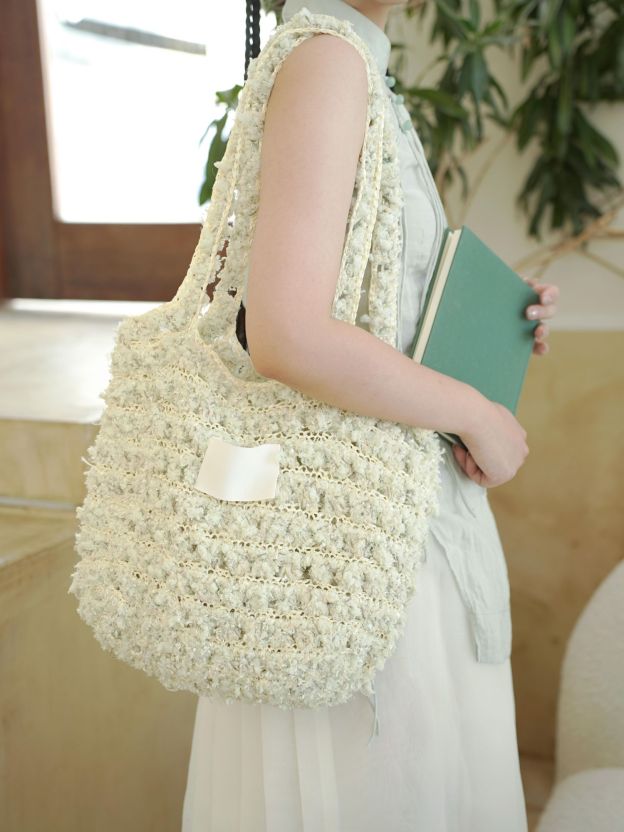 Hand Mixed Waffle Ribbon Bag DIY Material Bag Handwoven Gift Birthday Girlfriend Valentine's Day Girlfriend Gift-HOOKSTH