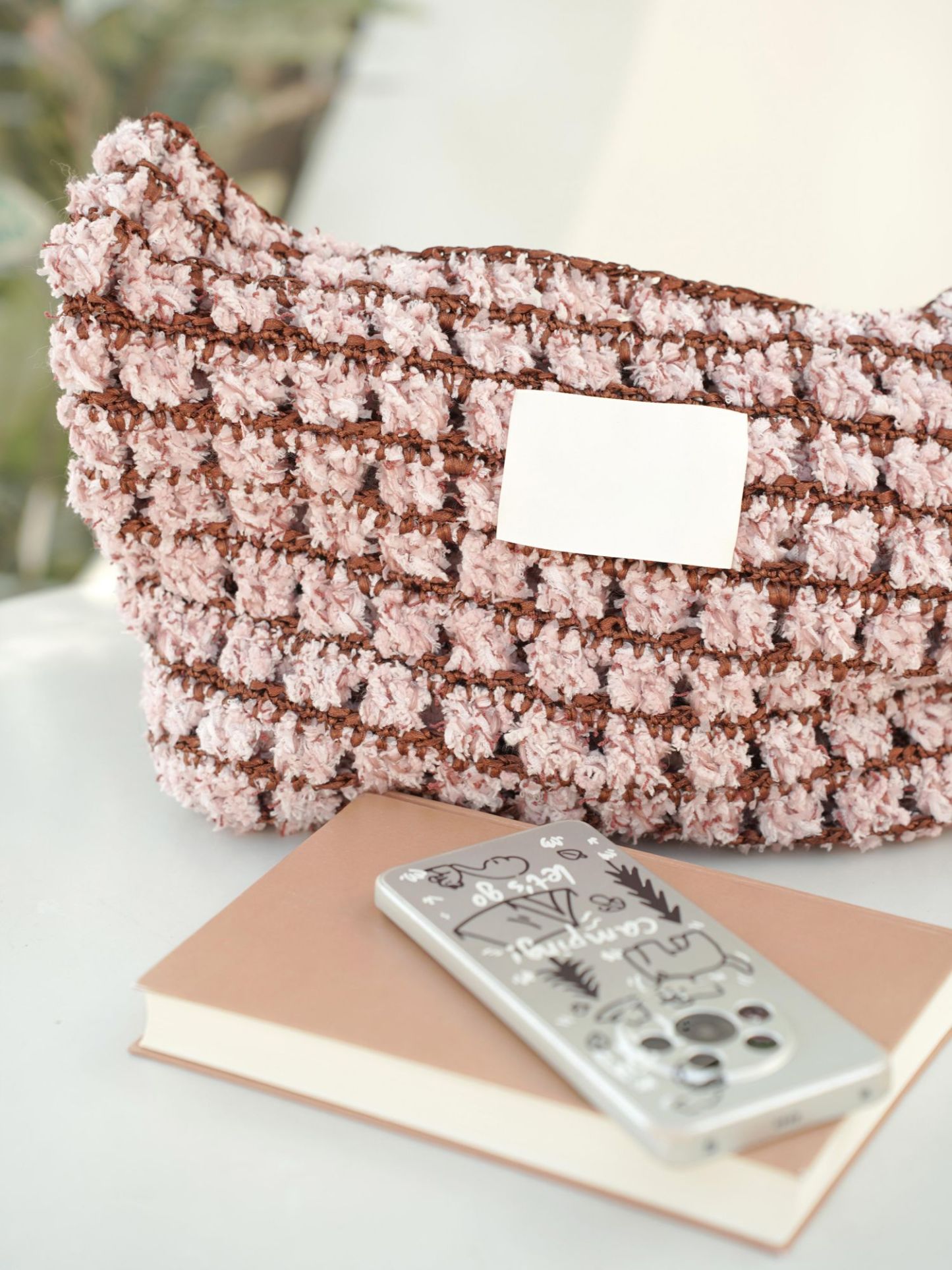 Hand Mixed Waffle Ribbon Bag DIY Material Bag Handwoven Gift Birthday Girlfriend Valentine's Day Girlfriend Gift-HOOKSTH